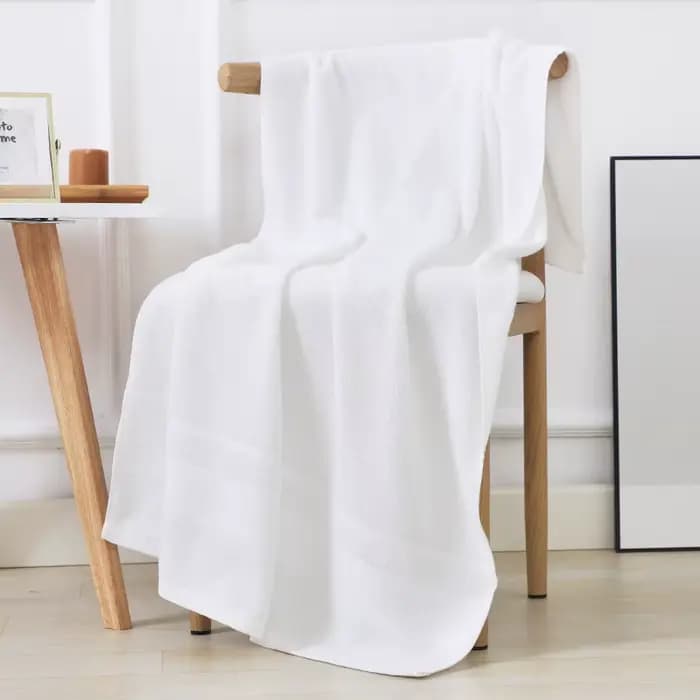 Serviette de bain 100% coton pour adulte, absorbante, couleur pure, douce pour la peau, lavage du visage et des mains