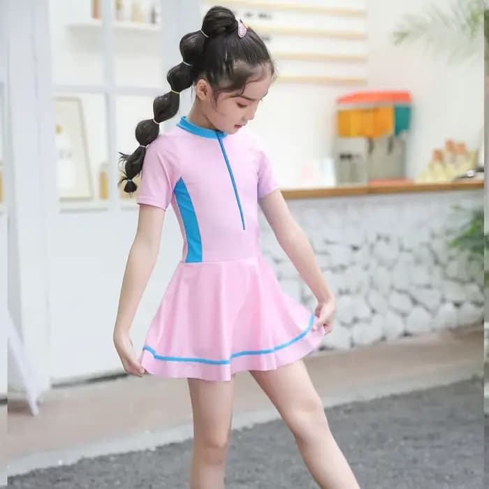 2025 nouvelles filles maillot de bain une pièce maillots de bain UPF50 + imprimer bébé à manches courtes maillots de bain L-5XL fille enfant en bas âge plage maillots de bain