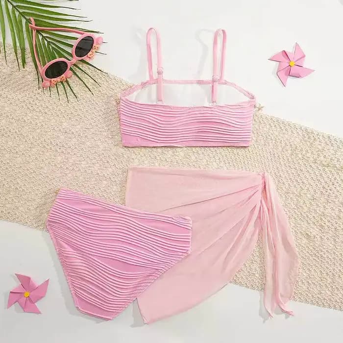 Maillot de bain bikini pour filles, ensemble 3 pièces avec jupe, pour filles de 8, 9, 10, 11, 12 ans, maillot de bain de plage, vêtements de bain d'été