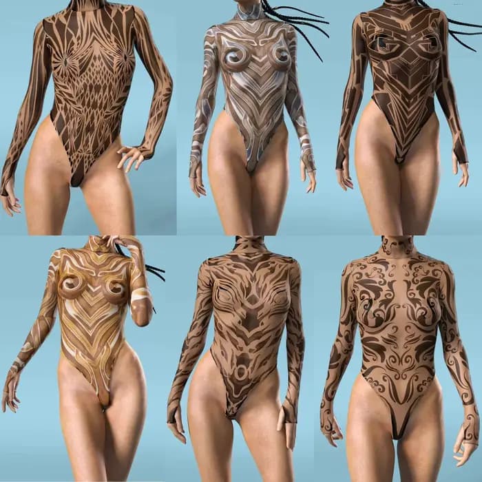 OA Maillot de bain une pièce sexy pour femme, style punk, à manches longues, pour la plage, les vacances, les fêtes et les déguisements cosplay