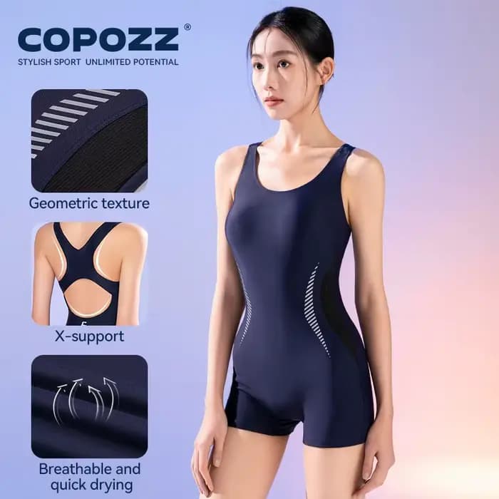 COPOZZ femme une pièce maillot de bain solide plage sans manches évider col en U été femme costumes surf Sport adulte nouveau maillot de bain