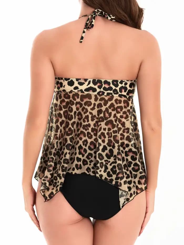 Maillot de bain imprimé léopard à lacets 2026 pour femme