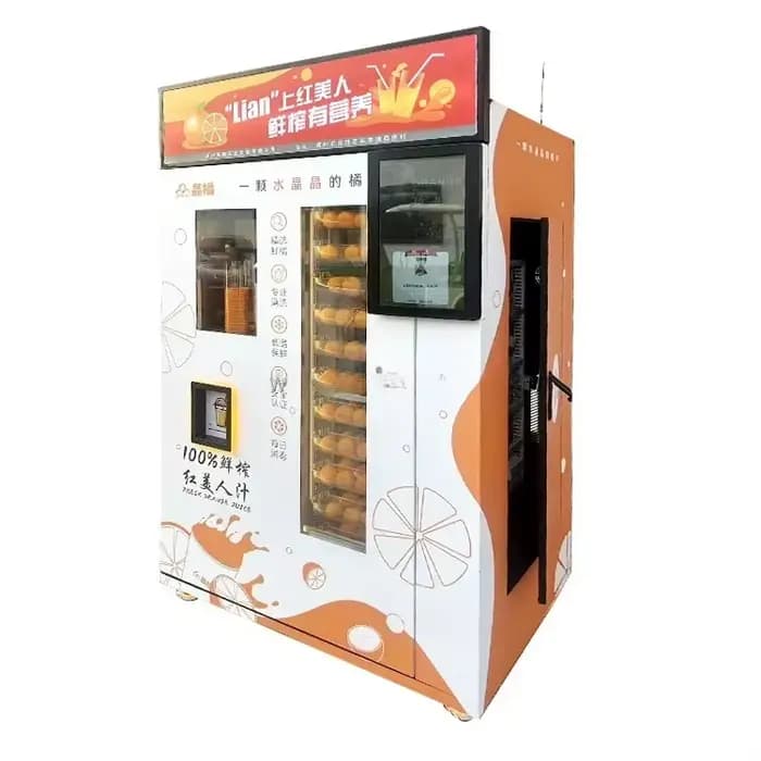 Distributeur automatique intelligent de jus d'orange frais pressé