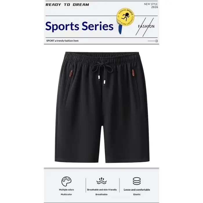 Shorts en coton pour hommes grande taille, coupe ample et décontractée, shorts d'été confortables avec poches zippées pour le sport et la course à pied