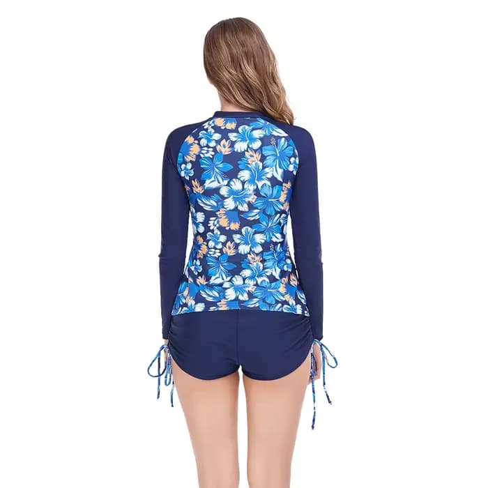 Grand maillot de bain à manches longues, tankini de surf, grande taille, sport, plage, deux pièces