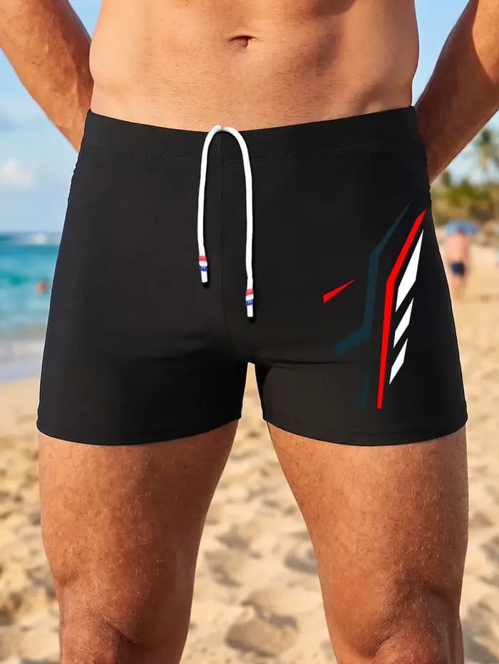 Lot de 2 maillots de bain imprimés pour hommes, tissu à séchage rapide, confortable, coupe ajustée, avec cordon de serrage réglable pour la plage