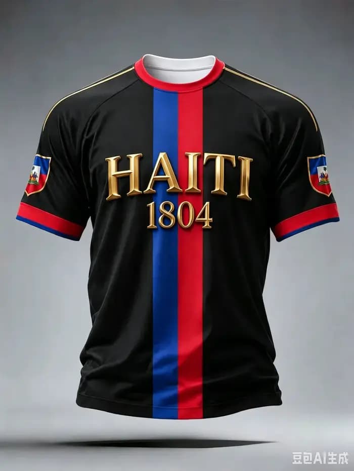 Nouveau Maillot de Football Bleu Haïti 2026 pour Hommes, Col Rond, Vêtement de Sport avec Texte « HAITI » et Imprimé Drapeau, Hauts Décontractés et d'Entraînement