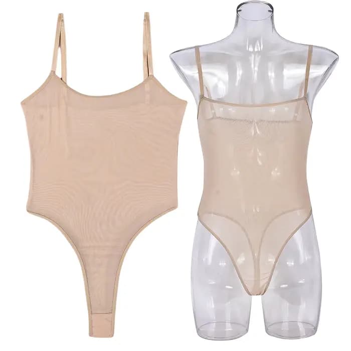 Maillot de bain une pièce en maille transparente pour femmes