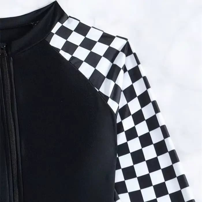 Maillot de bain une pièce à carreaux