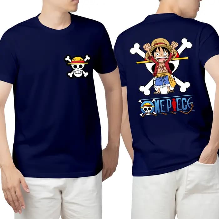 T-shirt en coton pur Luffy One Piece, dessin animé, nouvelle collection été 2026, tendance streetwear pour hommes, mode décontractée pour femmes, couple