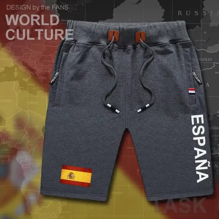 Royaume d'Espagne Espana hommes shorts plage nouveaux hommes board shorts drapeau entraînement fermeture éclair poche sweat 2017 nouveau ESP espagnol Spaniard