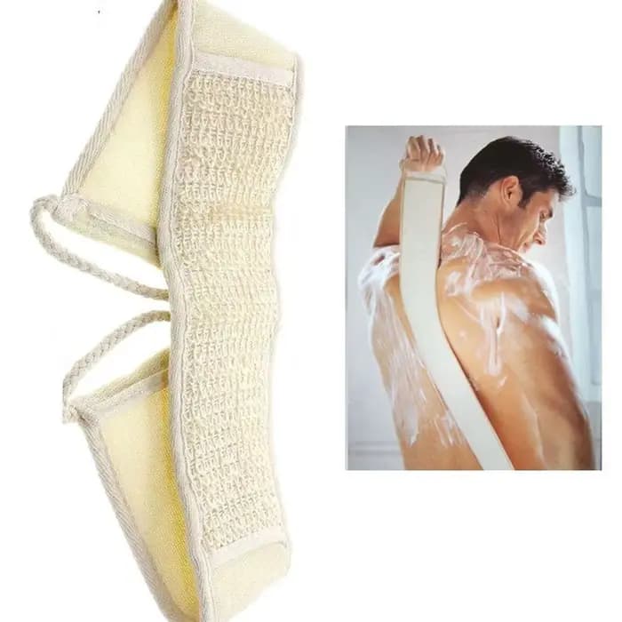Loofah-Brosse de bain double face pour le dos, épurateur de soins du corps, serviette longue, fournitures pour la peau, Q6H5