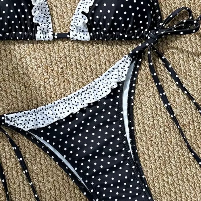 Maillot de bain bikini femme 2026 mignon et sexy avec bretelles à nouer