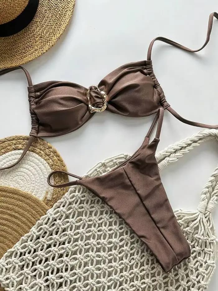 Circyy Bikini ensemble femmes Sexy maillot de bain deux pièces dos nu