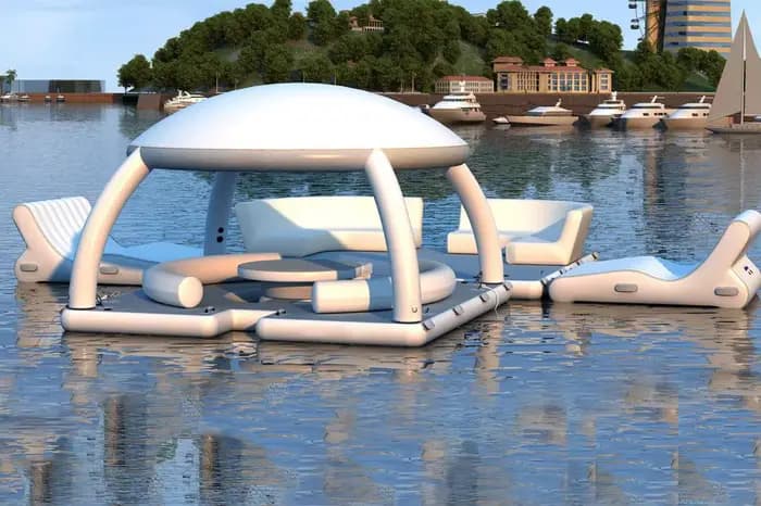 Nouveau Parc aquatique lit d'eau flottant îlot flottant gonflable