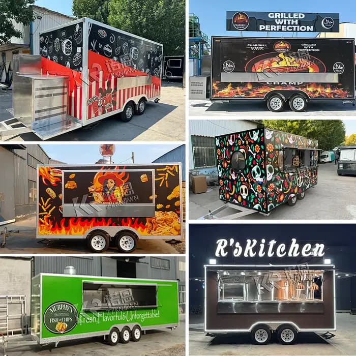 Camion de restauration rapide pour hot-dogs, kebabs et café |   Conception sur mesure |   Remorque de cuisine entièrement équipée, cuisine mobile