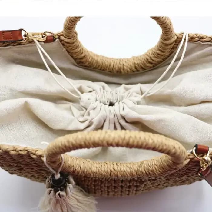 Sacs d'accessoires pour femmes, nouvelle mode printemps/été 2020, sac de Shopping tissé en papyrus épais à poignée ronde décontractée
