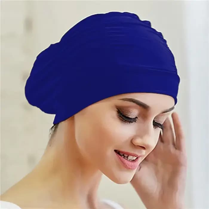 Bonnet de bain unisexe pour femmes et filles aux cheveux longs, extensible, taille unique, en nylon élastique, style turban, pour piscine et sport