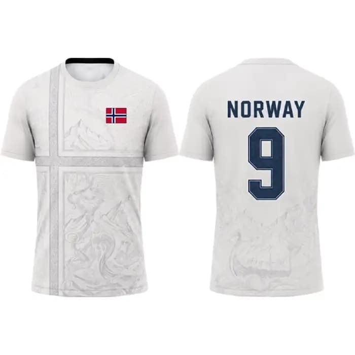 Maillot de football Norvège pour hommes et femmes, T-shirt de football imprimé à manches courtes, vêtement de sport respirant à séchage rapide, haut décontracté unisexe pour fans