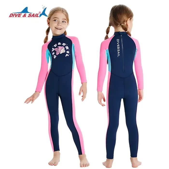 Maillot de bain de Protection solaire pour enfants, séchage rapide, manches longues, une pièce, Protection solaire, combinaison de plongée flottante, natation, surf