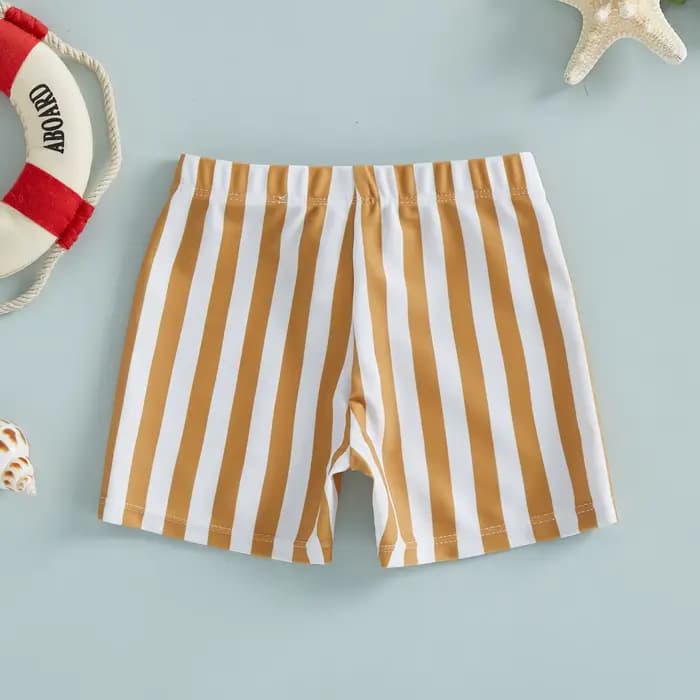 Maillot de bain d'été pour bébés garçons, imprimé rayé, taille élastique, short de plage pour enfants, maillots de bain, vêtements de plage