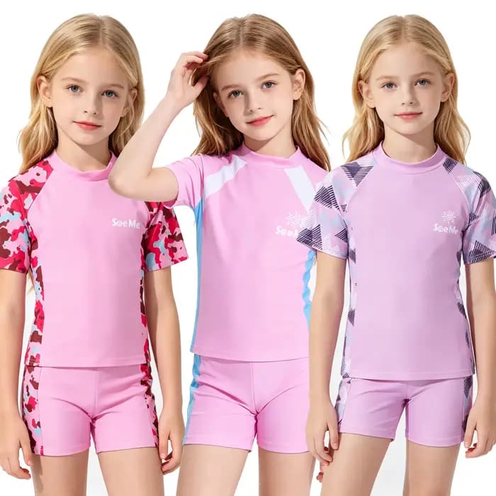 Maillot de bain rose pour filles