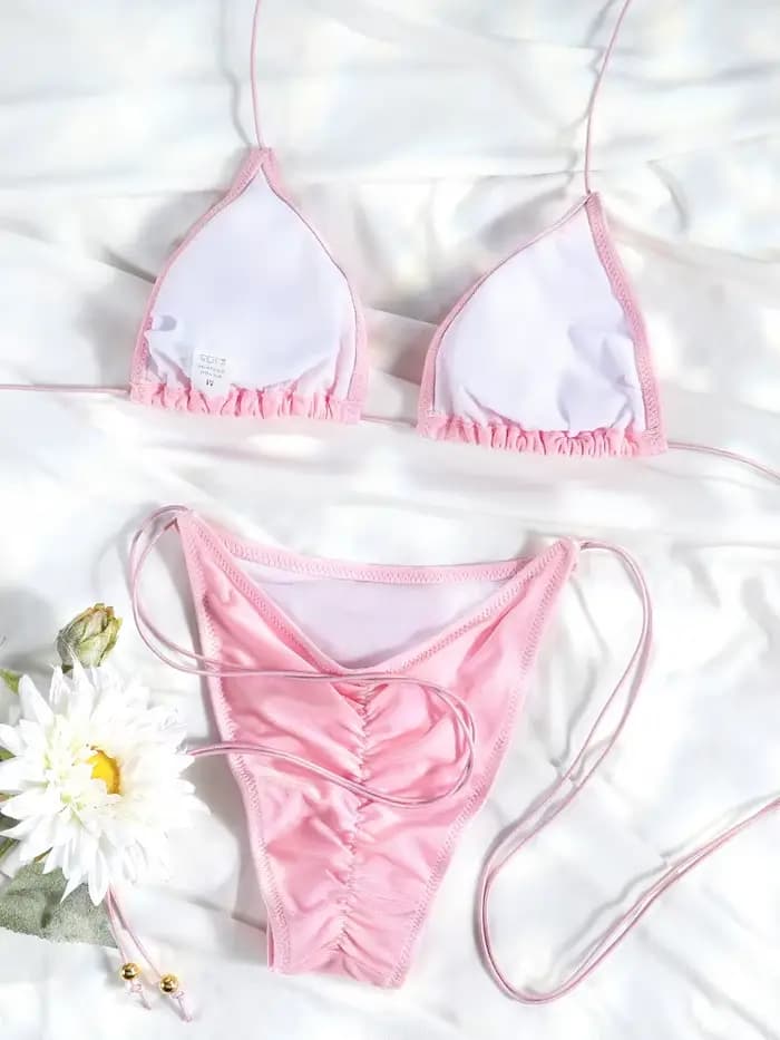 Bikini String Rose, Maillot de Bain Triangle 2026