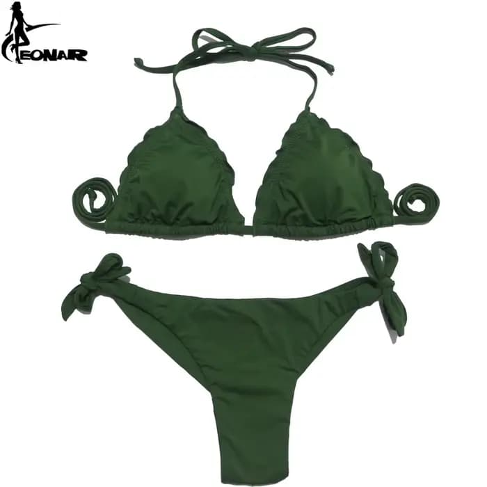Maillot de bain push-up à volants pour femme