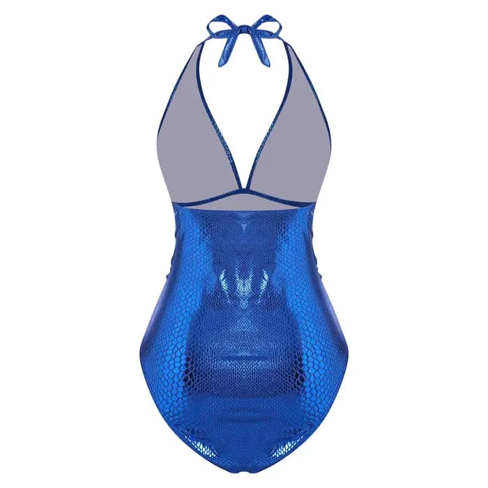 Maillot de bain une pièce métallisé effet peau de serpent pour femme