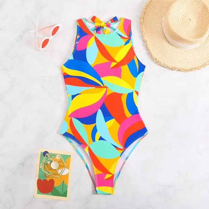 Maillot de bain une pièce color block 2026