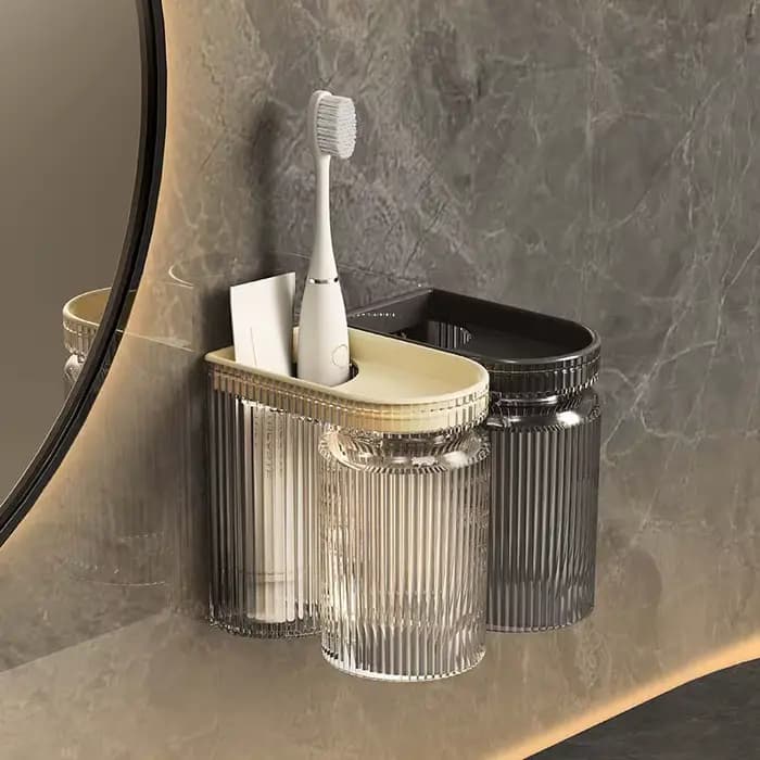 Ensemble de gobelets magnétiques pour bain de bouche, avec porte-brosse à dents et distributeur de dentifrice, conception murale pour salle de bain
