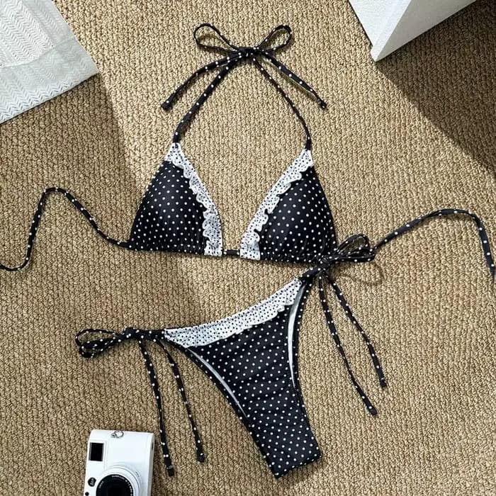 Maillot de bain bikini femme 2026 mignon et sexy avec bretelles à nouer