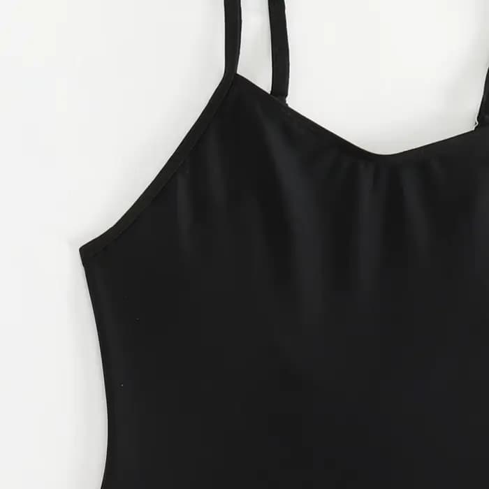 Maillot de bain une pièce noir pour filles de 11 à 14 ans