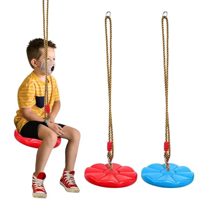 Balançoire à disque pour enfants, Sports d'intérieur et d'extérieur, rouge et bleu, pétale octogonal épais, jouets suspendus, chaise à bascule