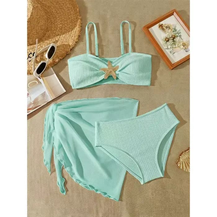 Maillots de bain trois pièces pour adolescentes UNITIM, ensemble de maillots de bain bikini pour filles avec étoile, 8-12 ans, maillot de bain pour plage et piscine