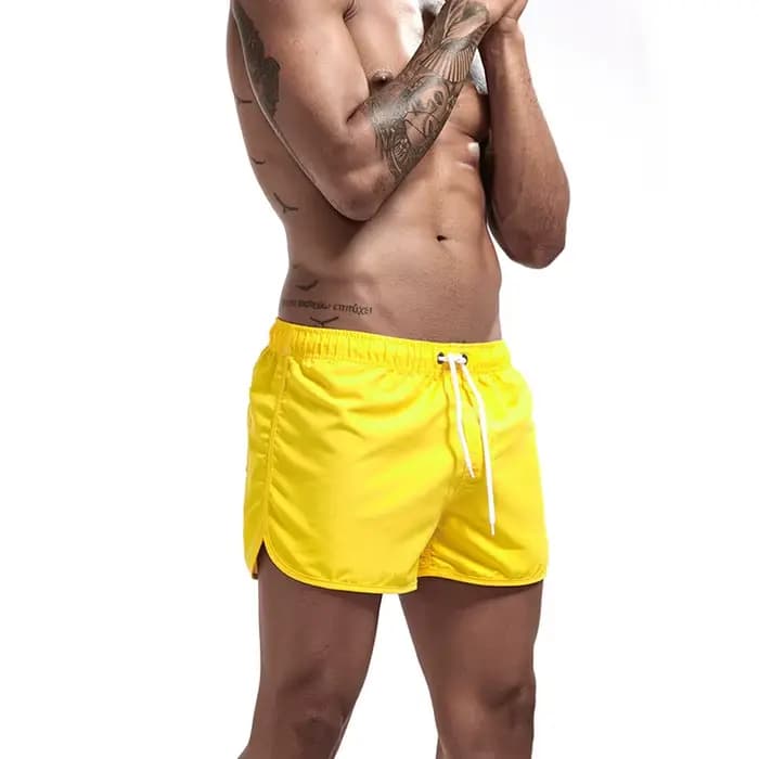 Short de bain pour homme 2025 – Cordon de serrage, uni, respirant, doux, décontracté, streetwear quotidien