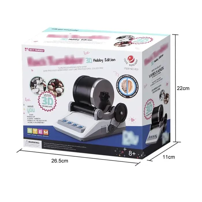 Kit de gobelet à roche électrique 220V, bricolage, jouet avec pierres précieuses brutes, grains de polissage pour adultes et enfants, Machine à polir