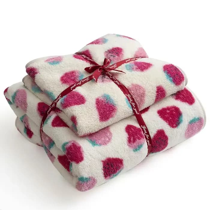 Serviette de bain en microfibre, impression de fraises, serviette pour le visage, pour adultes et enfants, dessin animé, grande serviette, ensemble de serviettes pour la maison
