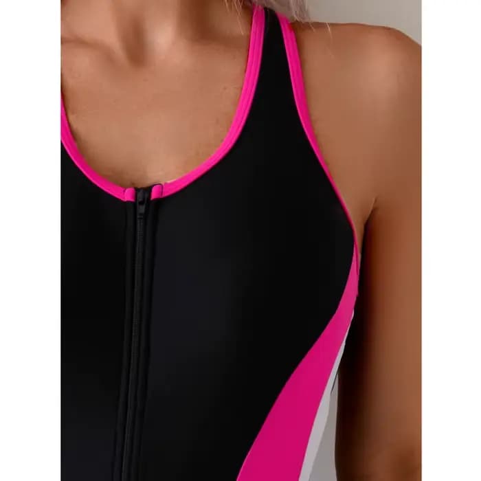 Maillot de bain une pièce fermé avec fermeture éclair