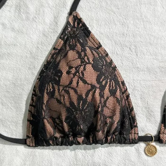 Ensemble de maillot de bain trois pièces sexy en dentelle pour femme, style brésilien, pour la plage et la piscine