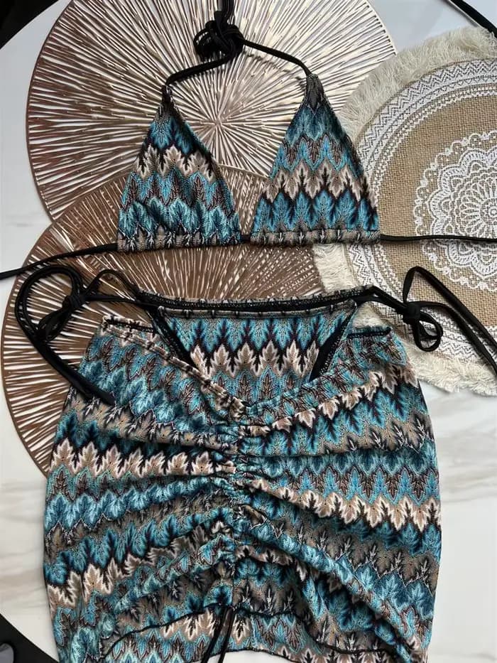 Ensemble de Bikini tricoté à la mode pour filles douces et épicées