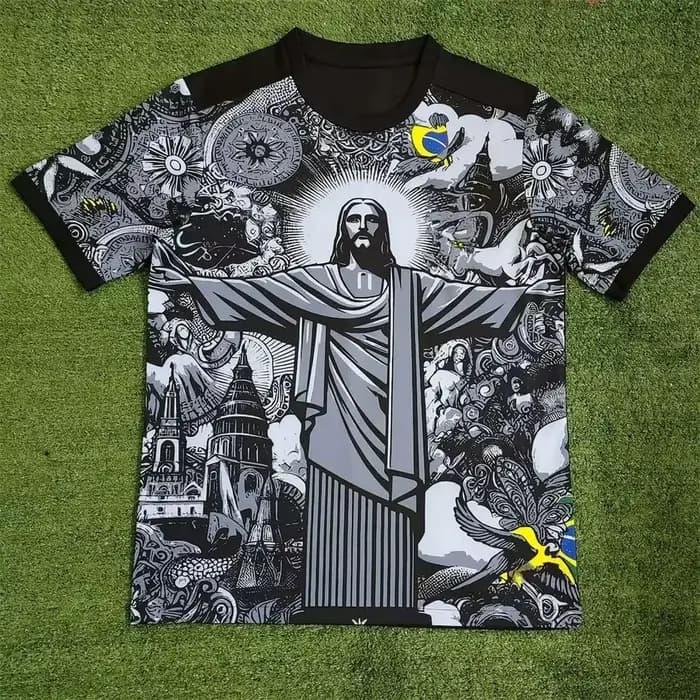 Maillot de football d'entraînement d'été édition spéciale Brésil Jesus pour adultes et enfants - T-shirt d'extérieur à séchage rapide