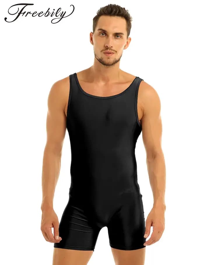Maillot de bain doux pour hommes, protection contre les éruptions cutanées, sans manches, extensible, solide, justaucorps pour sport, gymnastique, danse, gymnastique, Yoga