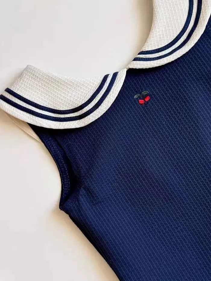 Maillot de bain une pièce pour bébés filles, nouvelle collection 2026, maillot de bain d'été bleu marine pour enfants