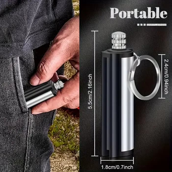Briquet assorti en métal de silex, briquet de survie d'urgence portable pour camping en plein air, peut éclairer 10 000 fois, paquet de 1 à 5