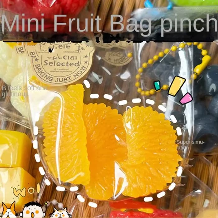 Fruit simulé fruits mignons presser sensoriel fraise Simulation fruits presser sac Kiwi dessin animé fruits doux rebond lent