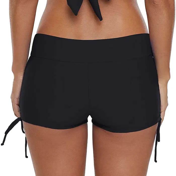 Maillot de bain pour femmes, culotte, short de plage, taille haute, côtés réglables, cordon de serrage, extensible, sport, bas Tankini
