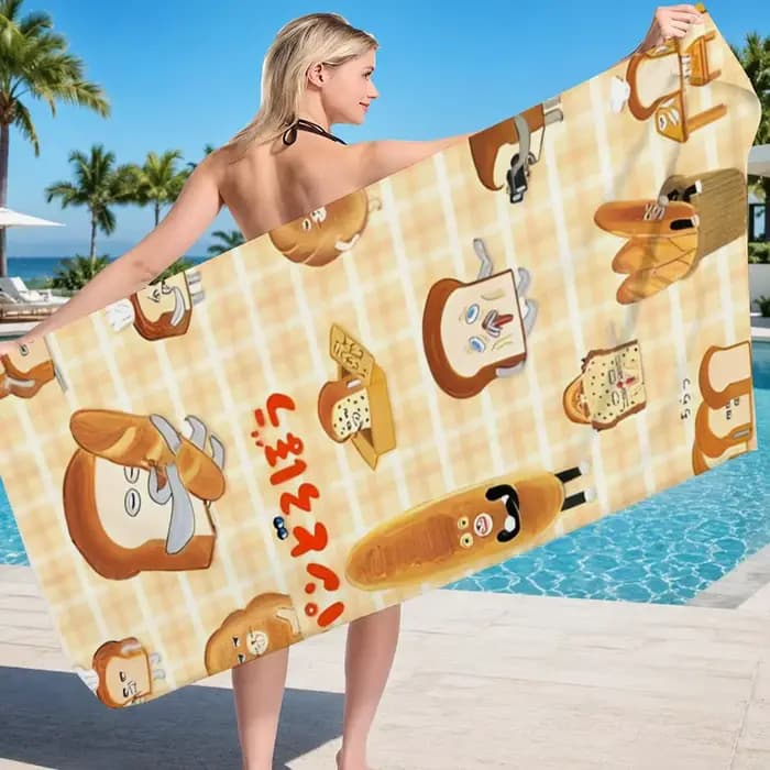 Serviette de bain en microfibre à séchage rapide Cartoon B-Bread Thiefs pour la natation