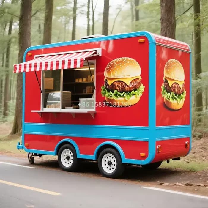 Chariot de nourriture de rue, cuisine mobile, restaurant, camion de restauration rapide, camion de tacos mobile, remorque alimentaire avec équipement de cuisine