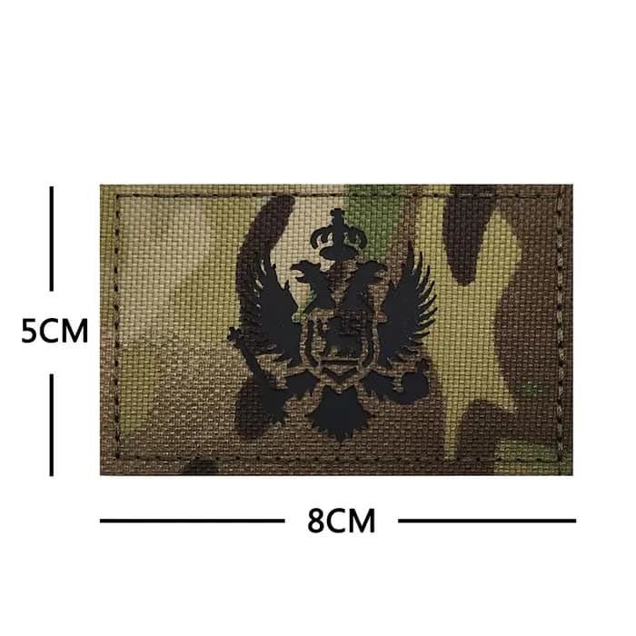 Tatiques de drapeau du Monténégro 3D, patchs brodés, autocollants à rayures, emblème appliqué